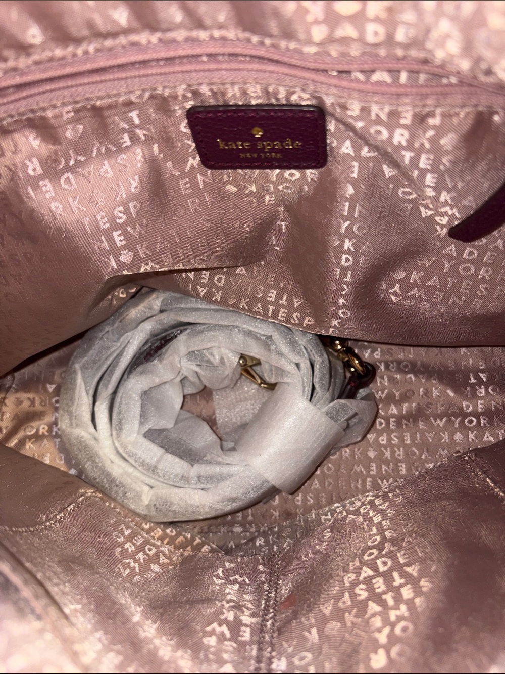 kate spade Plum Pebbled Leather Shoulder Hobo with Gold Hardware - Picture 5 of 5